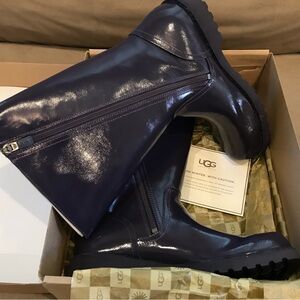 NEW UGG K Amilia Purple leather - Dual zip girls boots